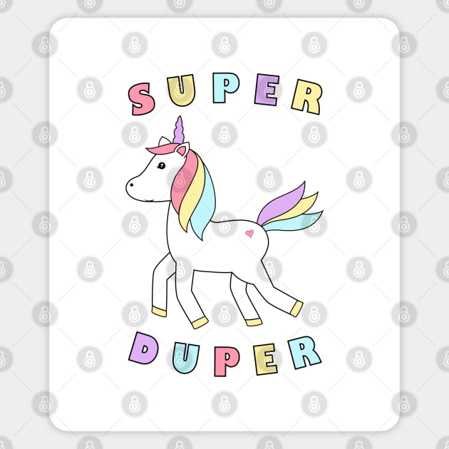 Unicorn - Super Duper 2 Sticker by grafart